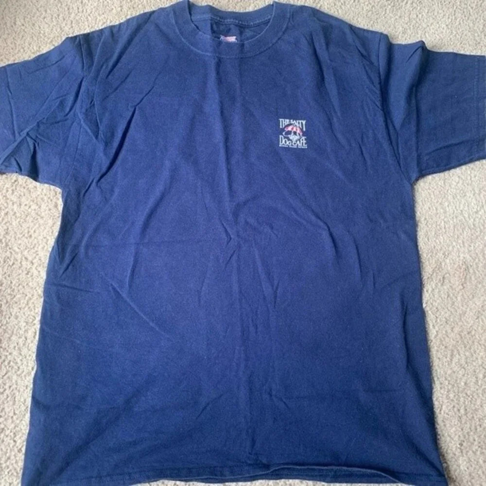 The Salty Dog Cafe T-shirt Hilton Head Navy Blue Red Patriotic Size M L - Picture 2 of 5